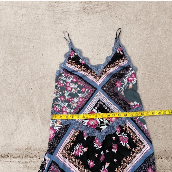 Free People Boho Bohemian Eclectic Hippie Graphite Combo Maxi Dress - Picture 13 of 16